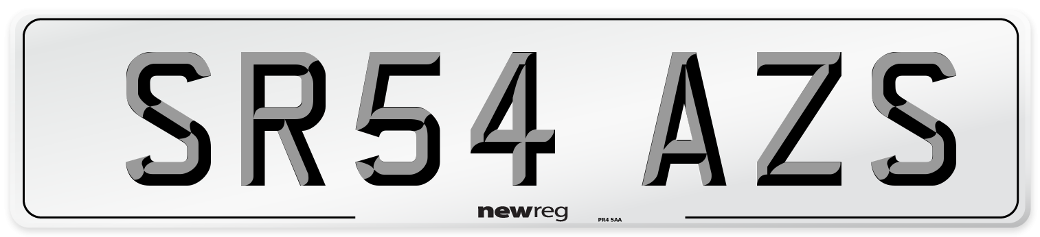 SR54 AZS Number Plate from New Reg